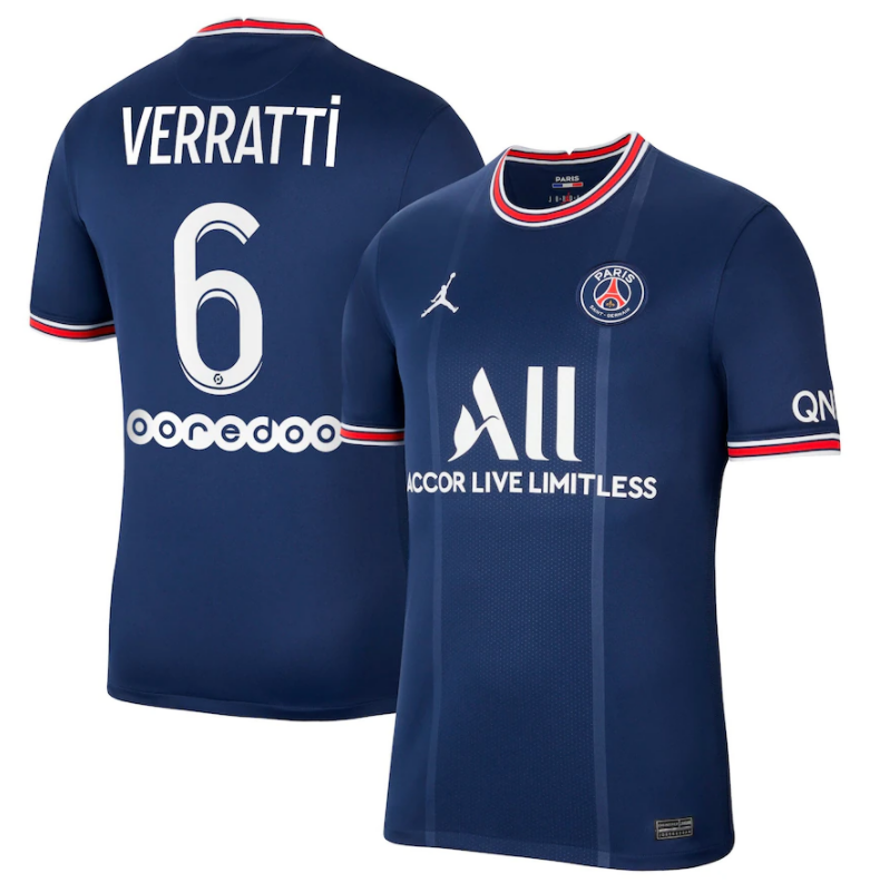 2021/22 PSG Home Kit Soccer Jersey Verratti 6